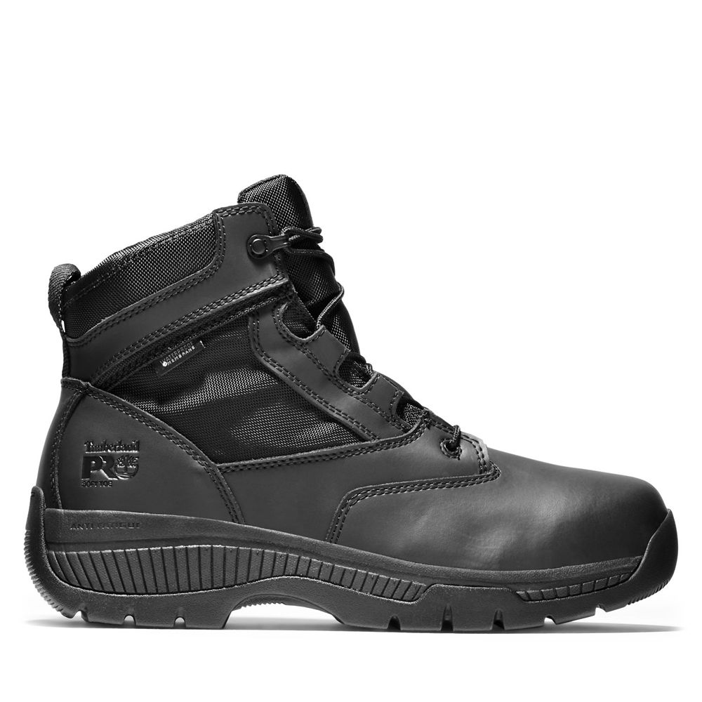 Timberland Mens Pro Boots Valor™ Duty 6" Side-Zip Soft Toe - Black - India DG6107384